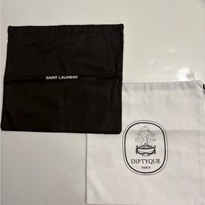 Saint Laurent Black Drawstring Dust Bag with White Logo